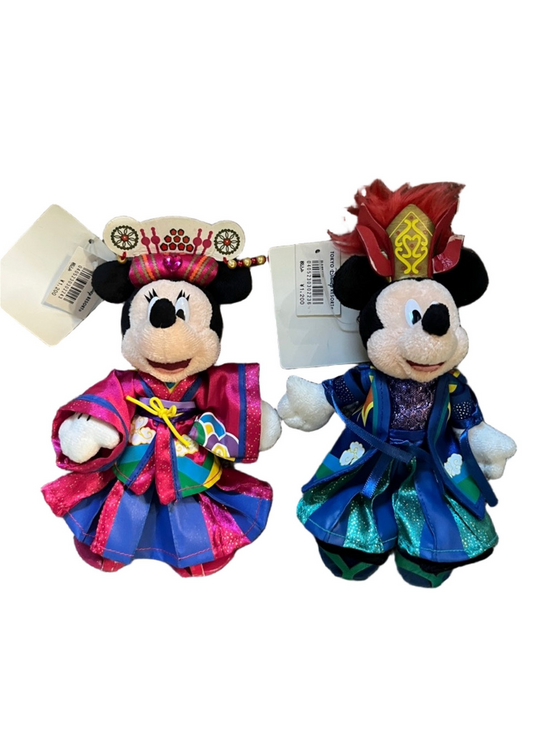 Disney Other - Tokyo Disney 2008 Mickey Minnie Bon Fire Dance Plush Set Keychains